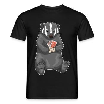 Dachs Poker Pokerkarten - Männer T-Shirt - Schwarz - Vorne - AI Model Male 178 light (178cm)