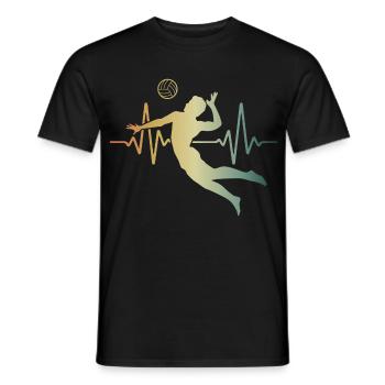 Heartbeat Volleyball ECG Pulse - T-shirt homme - noir - Devant - AI Model Male 178 light (178cm)