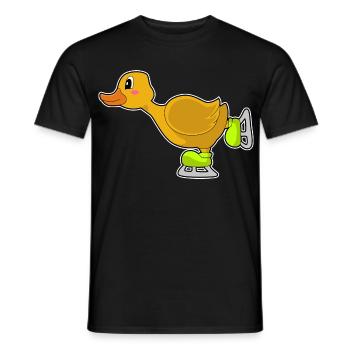 Ente Eislaufen Schlittschuhe Wintersport - Männer T-Shirt - Schwarz - Vorne - AI Model Male 178 light (178cm)