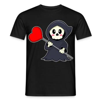 Sensemann Halloween Herz - Männer T-Shirt - Schwarz - Vorne - AI Model Male 178 light (178cm)