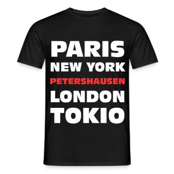 Petershausen, Haute-Bavière - T-shirt homme - noir - Devant - AI Model Male 178 light (178cm)
