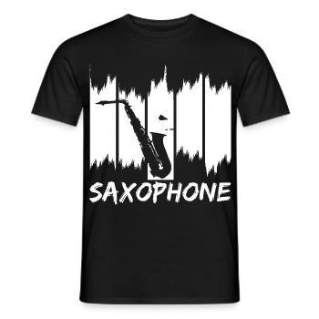 Saxophone Sketch - Men's T-Shirt - black - Front - AI Model Male 178 light (178cm)