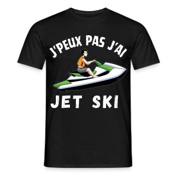 Je peux pas j ai jet ski cadeau humoristique drôle - T-shirt homme - noir - Devant - AI Model Male 178 light (178cm)
