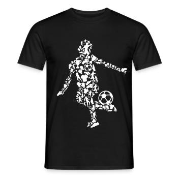 Soccer Player Drawing - Men's T-Shirt - black - Front - AI Model Male 178 light (178cm)