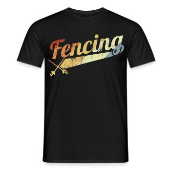 Fechten Vintage Look - Männer T-Shirt - Schwarz - Vorne - AI Model Male 178 light (178cm)
