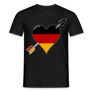 Allemagne drapeau coeur amoureux - T-shirt homme - noir - Devant - AI Model Male 178 light (178cm)