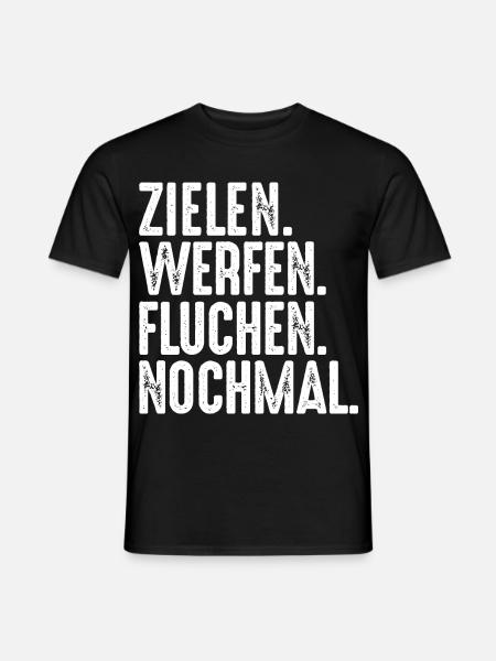 Zielen Werfen Fluchen Nochmal Spruch Bouler - Männer T-Shirt - Schwarz