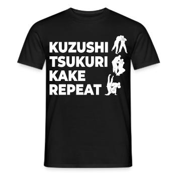 Kuzushi Tsukuri Kake Wiederholung - Männer T-Shirt - Schwarz - Vorne - AI Model Male 178 light (178cm)