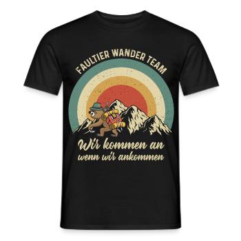 Wandern Faultier - Männer T-Shirt - Schwarz - Vorne - AI Model Male 178 light (178cm)