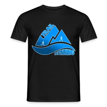 Trail Running Mountains Man Woman - Men's T-Shirt - black - Front - AI Model Male 178 light (178cm)
