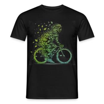Cyclisme Protection de l’environnement Empreinte CO2 Forme physique - T-shirt homme - noir - Devant - AI Model Male 178 light (178cm)