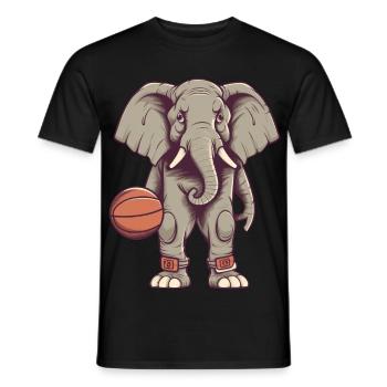Basketball Elefant - Männer T-Shirt - Schwarz - Vorne - AI Model Male 178 light (178cm)