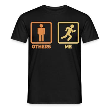 Läufer Strichfiguren - Männer T-Shirt - Schwarz - Vorne - AI Model Male 178 light (178cm)