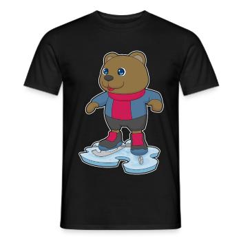 Bear Ice Skating Skates - Men's T-Shirt - black - Front - AI Model Male 178 light (178cm)