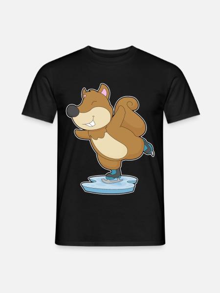 Squirrels Ice Skating Ice Skates - Men's T-Shirt - black