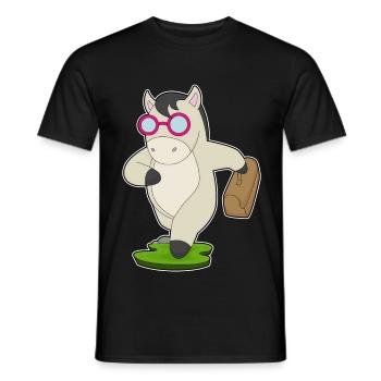 Horse Entrepreneur Briefcase - Men's T-Shirt - black - Front - AI Model Male 178 light (178cm)