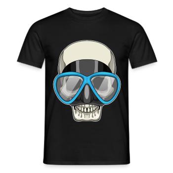 Totenkopf Schwimmen Schwimmbrille Sommer - Männer T-Shirt - Schwarz - Vorne - AI Model Male 178 light (178cm)