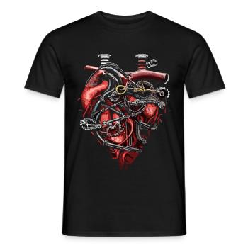 Cœur mécanique Cœur de vélo - T-shirt homme - noir - Devant - AI Model Male 178 light (178cm)