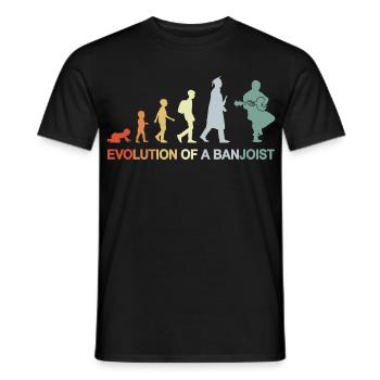 Évolution du joueur de banjo - T-shirt homme - noir - Devant - AI Model Male 178 light (178cm)