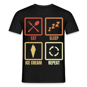 Manger de la crème glacée Sleep Répéter - T-shirt homme - noir - Devant - AI Model Male 178 light (178cm)