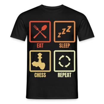 Eat Sleep Chess Repeat - Men's T-Shirt - black - Front - AI Model Male 178 light (178cm)