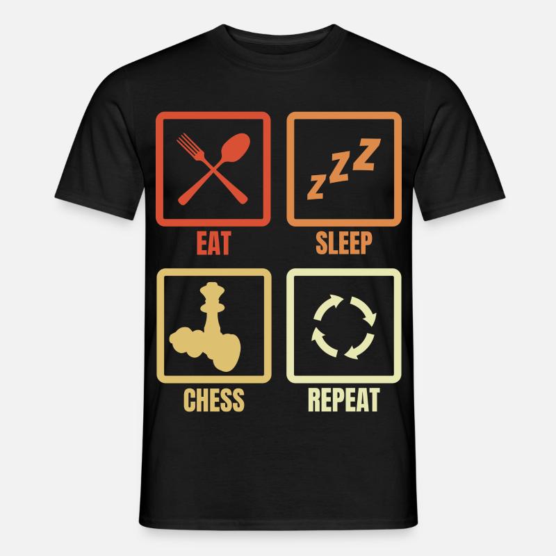 Eat Sleep Chess Repeat - Männer T-Shirt - Schwarz
