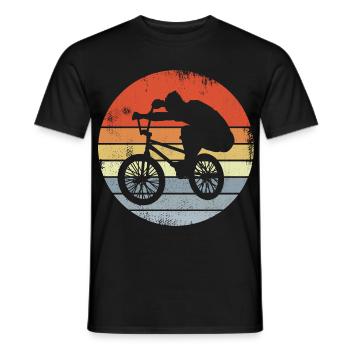 Vintage BMX rider - Men's T-Shirt - black - Front - AI Model Male 178 light (178cm)
