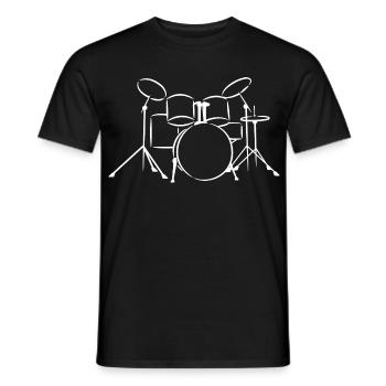 Schlagzeug - Männer T-Shirt - Schwarz - Vorne - AI Model Male 178 light (178cm)