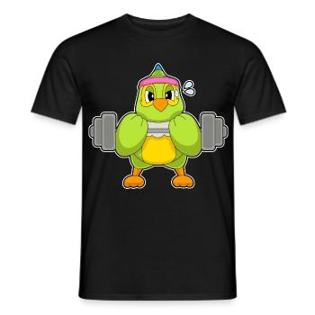 Parrot Bodybuilder Barbell Bodybuilding - T-shirt homme - noir - Devant - AI Model Male 178 light (178cm)