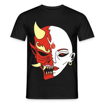 Humain ou démon ? - T-shirt homme - noir - Devant - AI Model Male 178 light (178cm)