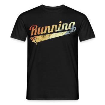 Vintage Laufen - Männer T-Shirt - Schwarz - Vorne - AI Model Male 178 light (178cm)
