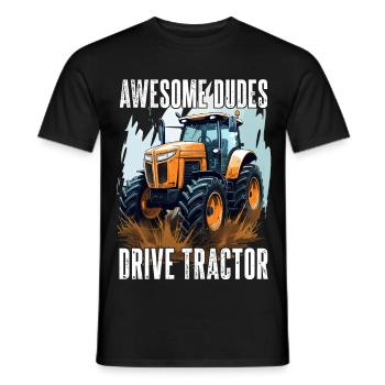 Great Guys Driving Tractor Farmer Farmer Gift - Men's T-Shirt - black - Front - AI Model Male 178 light (178cm)