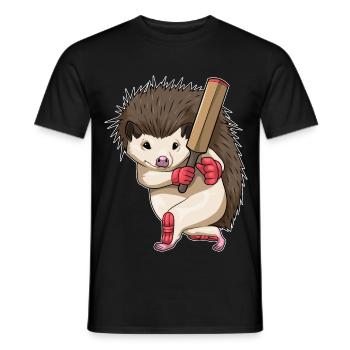 Hérisson Cricket Batte de cricket - T-shirt homme - noir - Devant - AI Model Male 178 light (178cm)