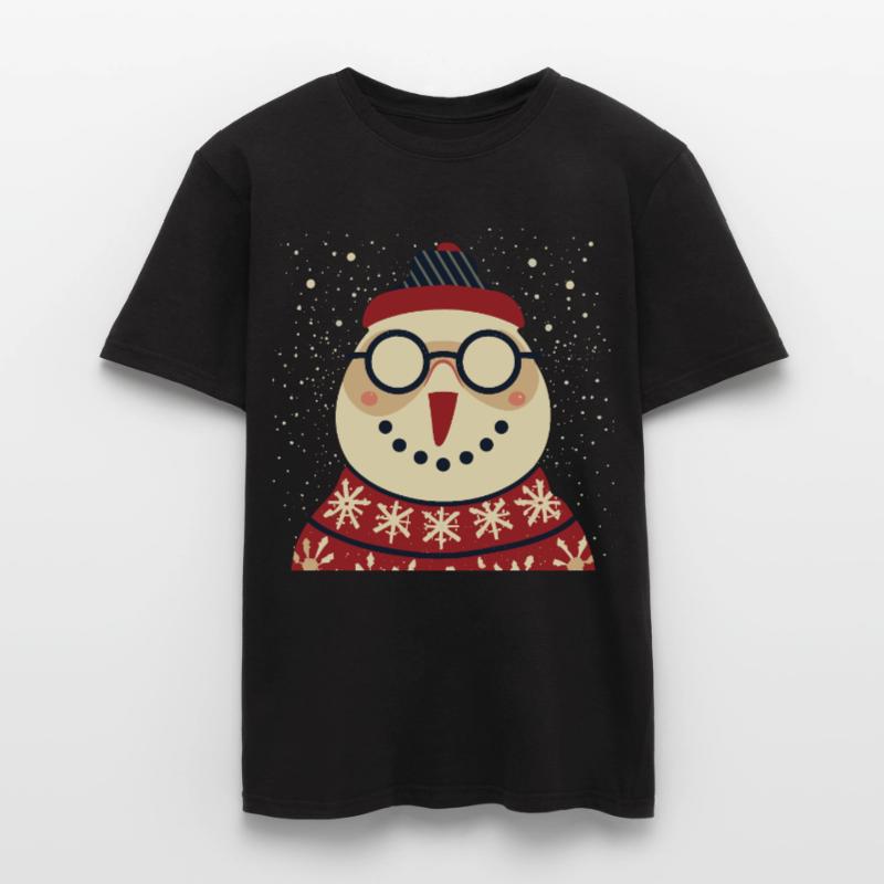 Winter Eulenpullover mit Brille Männer T-Shirt