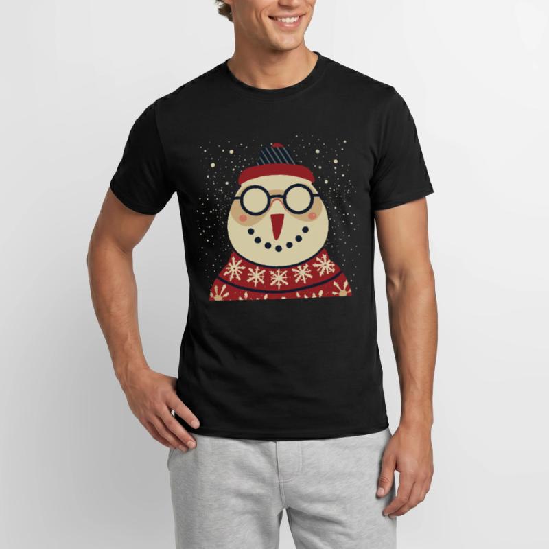 Winter Eulenpullover mit Brille Männer T-Shirt