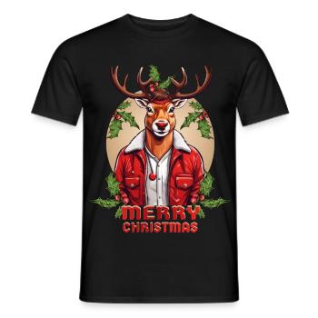 Cool Rudolph - T-shirt homme - noir - Devant - AI Model Male 178 light (178cm)
