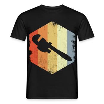 Croquis de clé à pipe Look vintage - T-shirt homme - noir - Devant - AI Model Male 178 light (178cm)