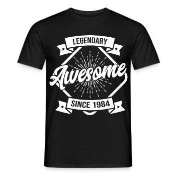 Legendary Awesome since 1984 - Men's T-Shirt - black - Front - AI Model Male 178 light (178cm)