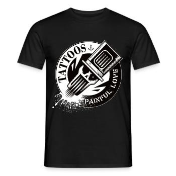 TATTOOS PAINFUL LOVE - Männer T-Shirt - Schwarz - Vorne - AI Model Male 178 light (178cm)