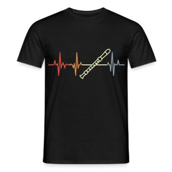 Vintage Flöte Pulslinie - Männer T-Shirt - Schwarz - Vorne - AI Model Male 178 light (178cm)