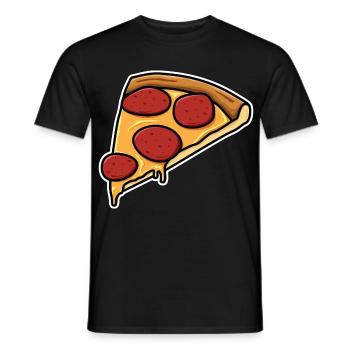 Pizza slice - Men's T-Shirt - black - Front - AI Model Male 178 light (178cm)