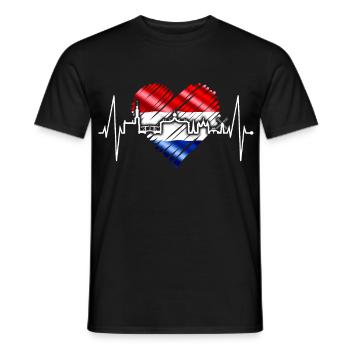 Amsterdam Skyline Netherlands Heartbeat Holland - Men's T-Shirt - black - Front - AI Model Male 178 light (178cm)