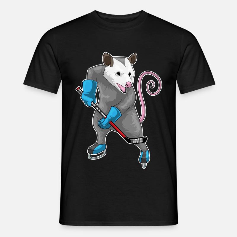 Beutelratte Eishockey Eishockeyschläger - Männer T-Shirt - Schwarz
