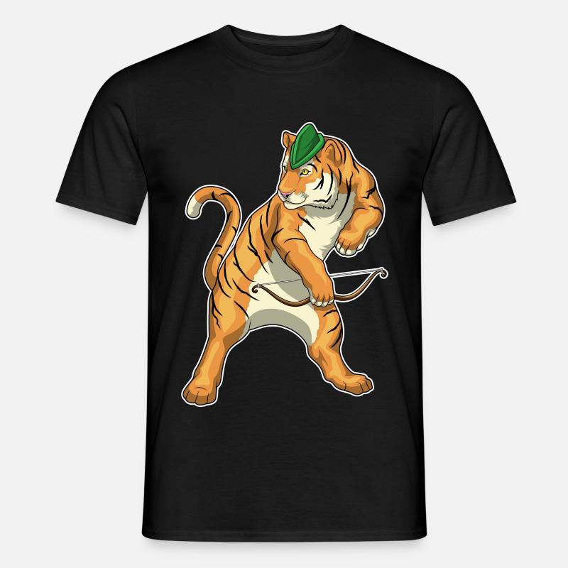Tiger Bogenschütze Bogen - Männer T-Shirt - Schwarz