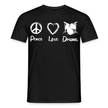 Tambours d’amour de paix - T-shirt homme - noir - Devant - AI Model Male 178 light (178cm)