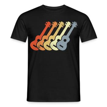 Vintage Ukulele Drawing - Men's T-Shirt - black - Front - AI Model Male 178 light (178cm)