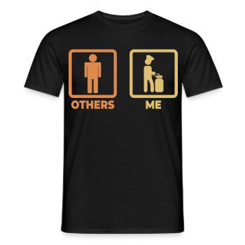 Figurine de bâton de cuisinier - T-shirt homme - noir - Devant - AI Model Male 178 light (178cm)
