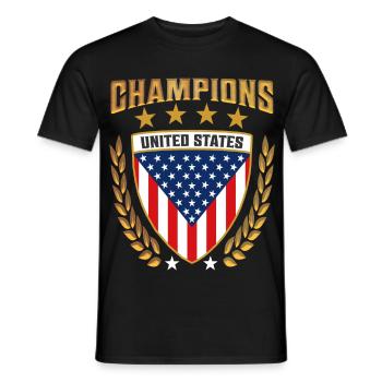 Title USA Champions Design Gear ameriacan sports - Men's T-Shirt - black - Front - AI Model Male 178 light (178cm)