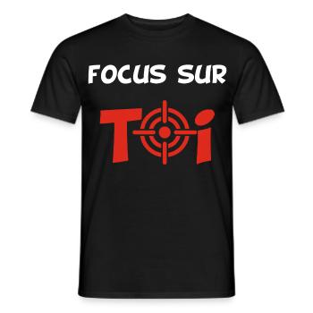 Focus sur toi (blanc) - T-shirt homme - noir - Devant - AI Model Male 178 light (178cm)