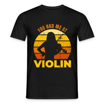 Tu m’as eu au violon - T-shirt homme - noir - Devant - AI Model Male 178 light (178cm)